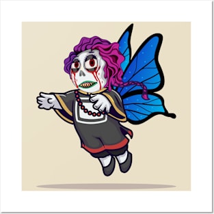 cute zombies butterfly Posters and Art